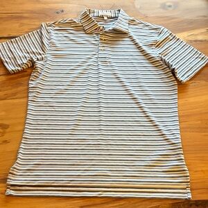 Peter Millar Blue and White Striped Polo Shirt